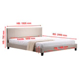 King Linen Fabric Bed Frame Beige - Extra Image