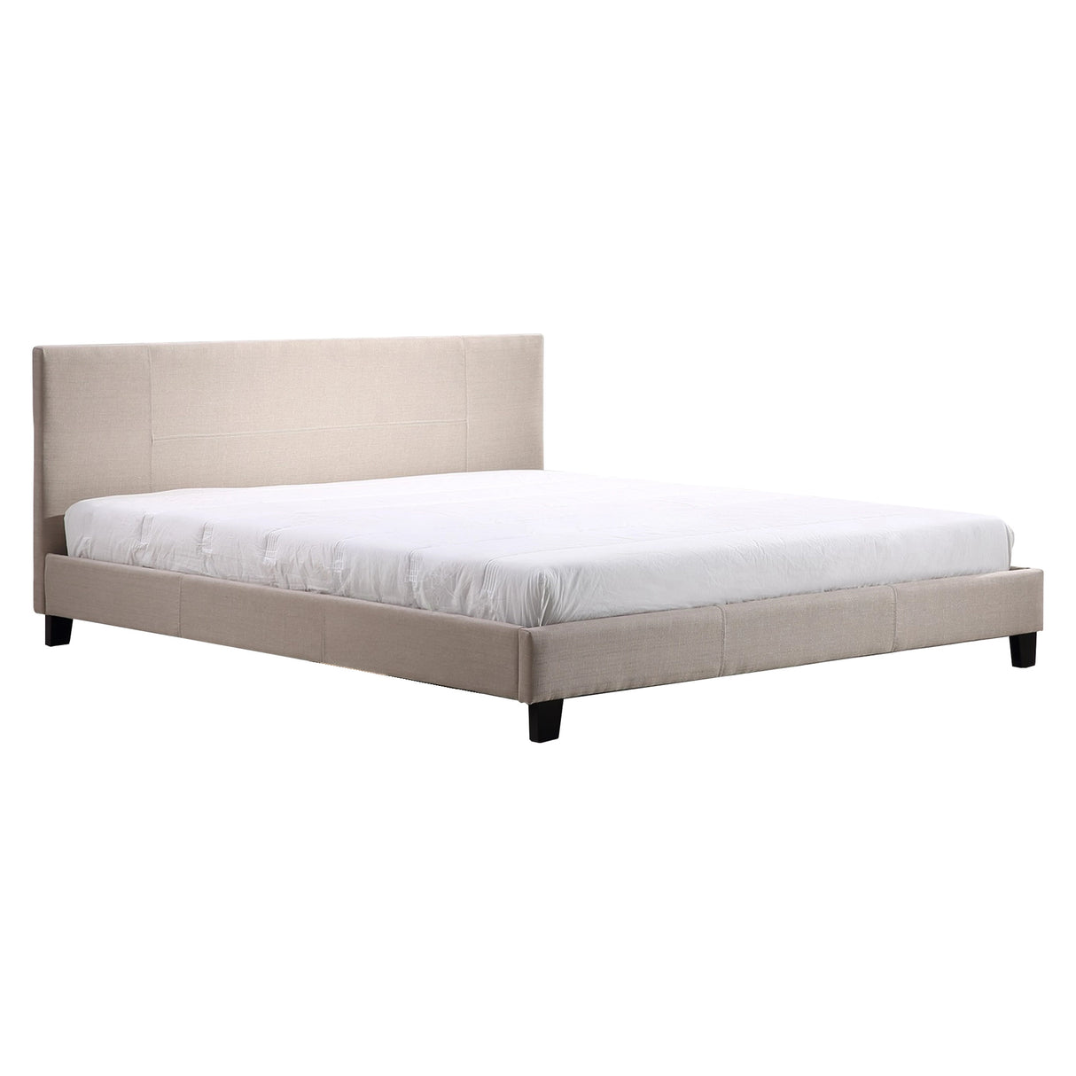 King Linen Fabric Bed Frame Beige