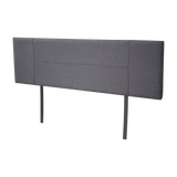 Linen Fabric King Bed Headboard Bedhead - Grey - Side View