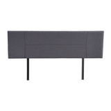 Linen Fabric King Bed Headboard Bedhead - Grey - 45-Degree Angle