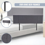 Linen Fabric King Bed Headboard Bedhead - Grey - Extra Image