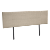 Linen Fabric King Bed Headboard Bedhead - Beige - Side View