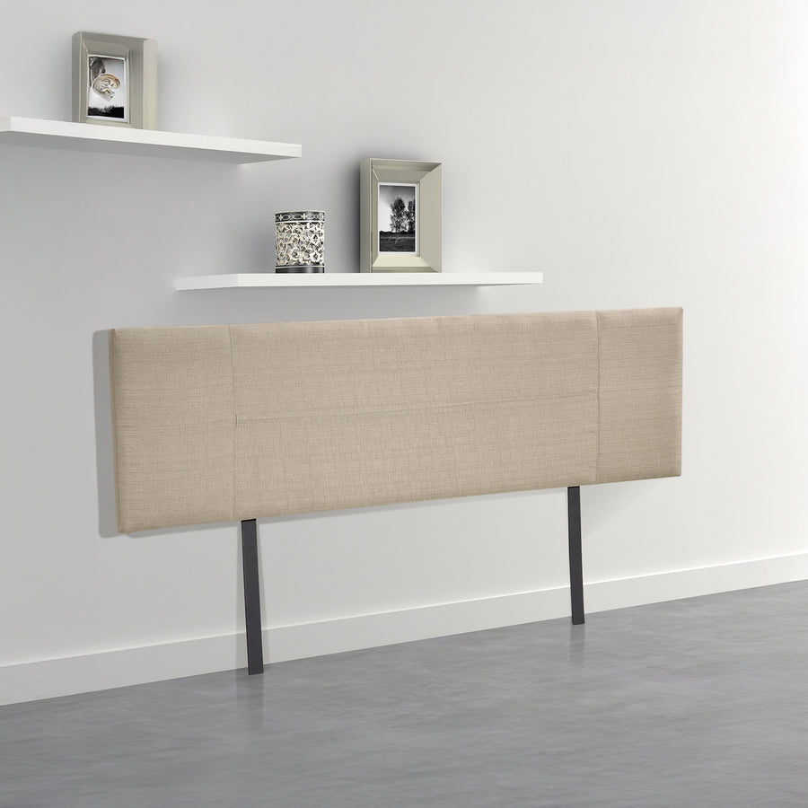 Linen Fabric King Bed Headboard Bedhead - Beige
