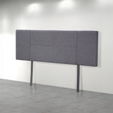 Linen Fabric Queen Bed Headboard Bedhead - Grey - Top-Down View