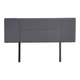 Linen Fabric Queen Bed Headboard Bedhead - Grey - 45-Degree Angle