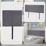 Linen Fabric Queen Bed Headboard Bedhead - Grey - Close-Up Angle