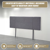 Linen Fabric Queen Bed Headboard Bedhead - Grey