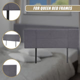 Linen Fabric Queen Bed Headboard Bedhead - Grey - Extra Image