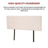 Linen Fabric Queen Bed Headboard Bedhead - Beige - Extra Image