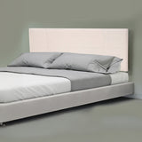 Linen Fabric Queen Bed Headboard Bedhead - Beige - Rear View