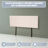 Linen Fabric Queen Bed Headboard Bedhead - Beige - Low Angle