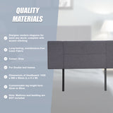 Linen Fabric Double Bed Headboard Bedhead - Grey
