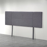 Linen Fabric Double Bed Headboard Bedhead - Grey - Top-Down View