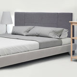 Linen Fabric Double Bed Headboard Bedhead - Grey - Rear View