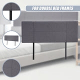 Linen Fabric Double Bed Headboard Bedhead - Grey - Extra Image