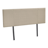 Linen Fabric Double Bed Headboard Bedhead - Beige - Side View