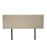 Linen Fabric Double Bed Headboard Bedhead - Beige