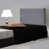 Linen Fabric Single Bed Headboard Bedhead - Grey - Rear View