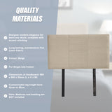 Linen Fabric Single Bed Headboard Bedhead - Beige - Extra Image