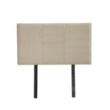 Linen Fabric Single Bed Headboard Bedhead - Beige - 45-Degree Angle