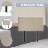 Linen Fabric Single Bed Headboard Bedhead - Beige - Extra Image
