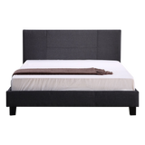 Double Linen Fabric Bed Frame Grey