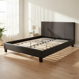 Queen Linen Fabric Bed Frame Grey