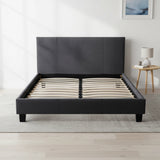 Queen Linen Fabric Bed Frame Grey