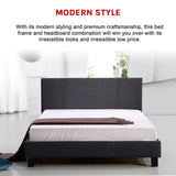 Queen Linen Fabric Bed Frame Grey - Extra Image