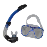 Adult Snorkeling Swimming Diving Mask & Snorkel - Quality Tempered Glass - Side View