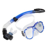 Adult Snorkeling Swimming Diving Mask & Snorkel - Quality Tempered Glass - 45-Degree Angle