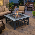 18" Square Metal Fire Pit Outdoor Heater