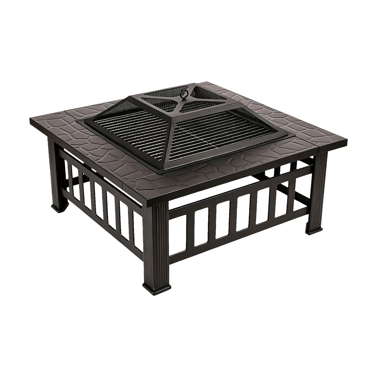 18" Square Metal Fire Pit Outdoor Heater