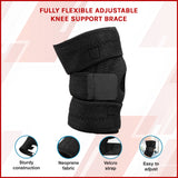 Fully Flexible Adjustable Knee Support Brace - Front View