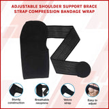 Adjustable Shoulder Support Brace Strap Compression Bandage Wrap - Front View
