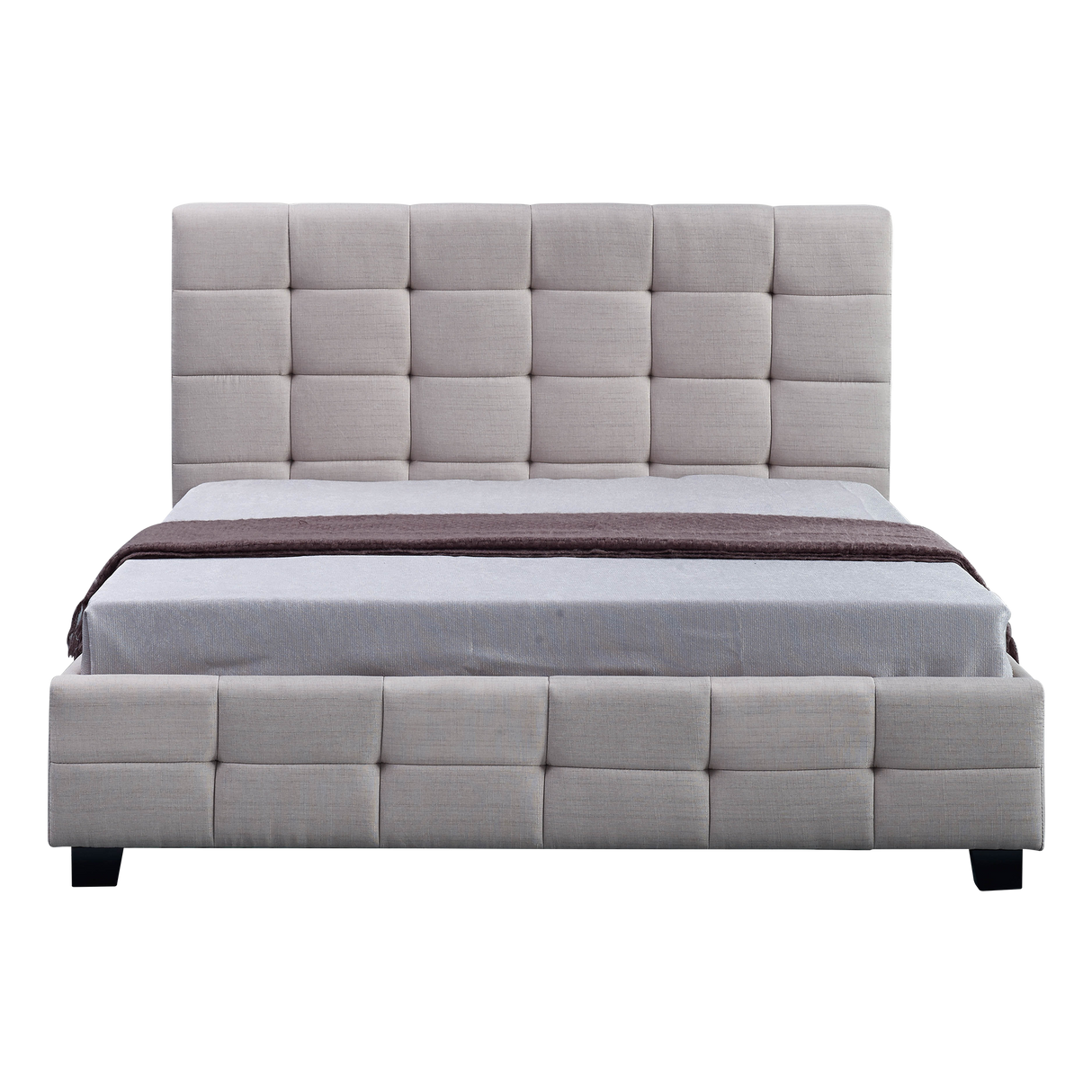 Linen Fabric Double Deluxe Bed Frame Beige