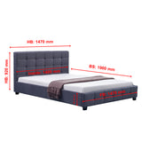 Linen Fabric Double Deluxe Bed Frame Grey - Extra Image