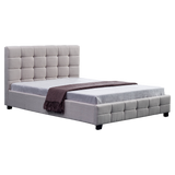 Linen Fabric Queen Deluxe Bed Frame Beige