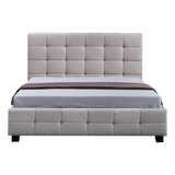 Linen Fabric Queen Deluxe Bed Frame Beige - Rear View