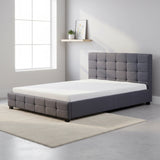 Linen Fabric Queen Deluxe Bed Frame Grey