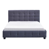 Linen Fabric Queen Deluxe Bed Frame Grey