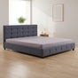 Linen Fabric King Deluxe Bed Frame Grey