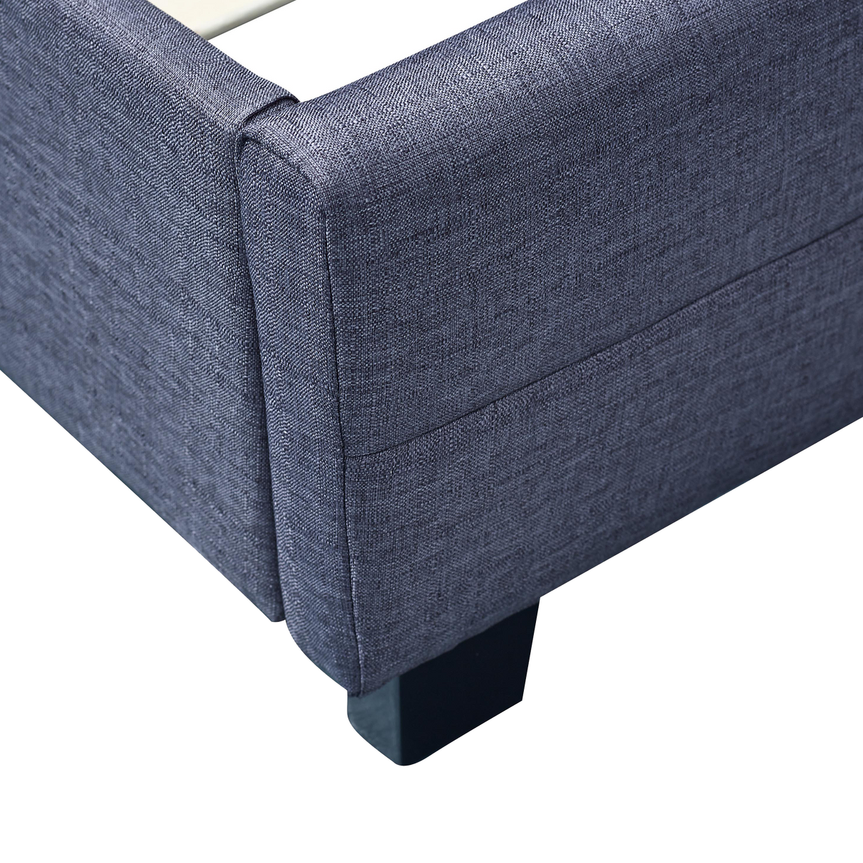 Linen Fabric King Deluxe Bed Frame Grey
