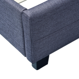 Linen Fabric King Deluxe Bed Frame Grey - Low Angle