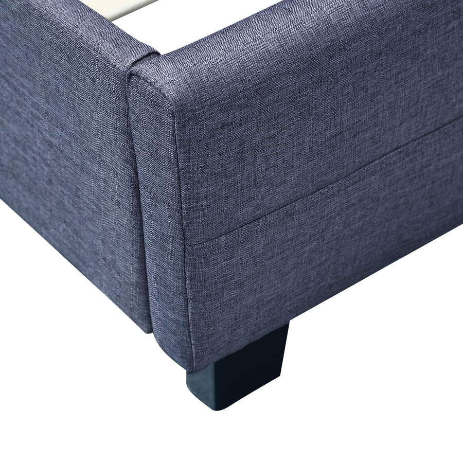 Linen Fabric King Deluxe Bed Frame Grey