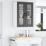 Wall Glass Cabinet LUCCA Black 60 x 31 x 80 cm Engineered Wood - Top-Down View