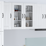 Wall Glass Cabinet LUCCA 2 pcs High Gloss White Engineered Wood