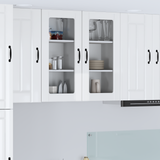 Wall Glass Cabinet LUCCA 2 pcs High Gloss White 40 x 31 x 80 cm - Side View
