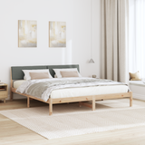 Bed frame Brown and dark grey 180 x 200 cm Solid pine wood - Top-Down View