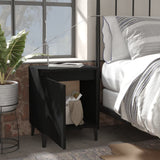 Bed Cabinet with Metal Legs Black 40x30x50 cm - Side View